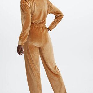 Fabletics Gold/Tan Velour Jumpsuit